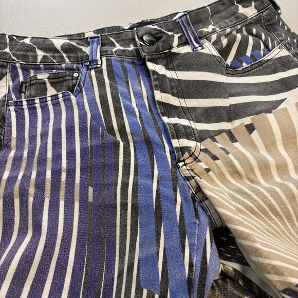 VTG 90s Roberto Cavalli /Ittierre AOP Psychedelic Illusion Stripe Jeans Size 28 - Picture 7 of 16